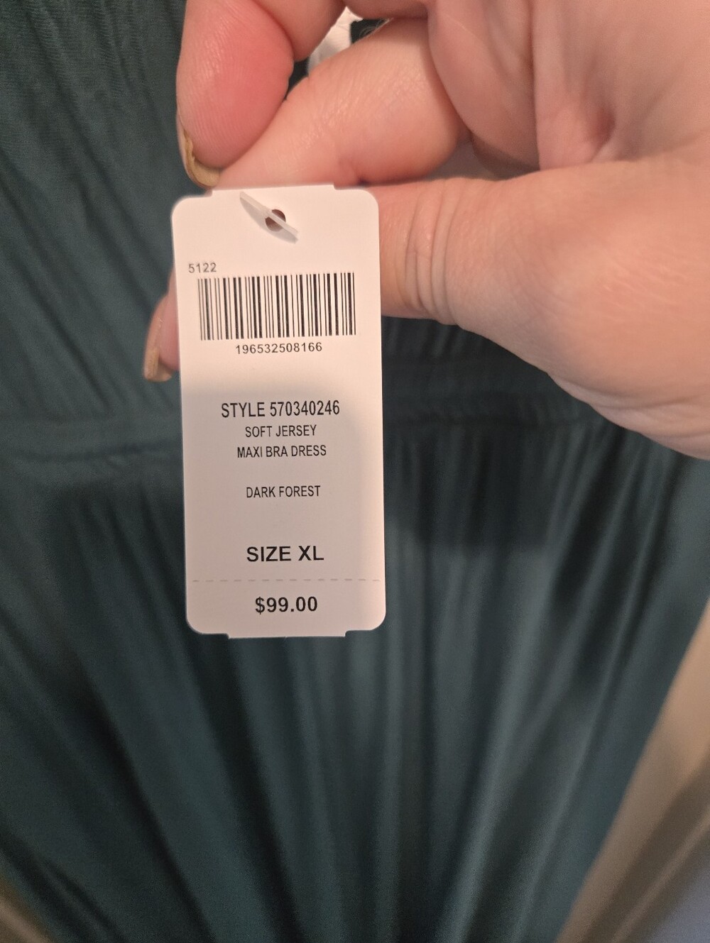 Soma Soft Jersey Teal Halter Maxi Bra Dress with Drawstring Waist sz XL - Picture 6 of 9